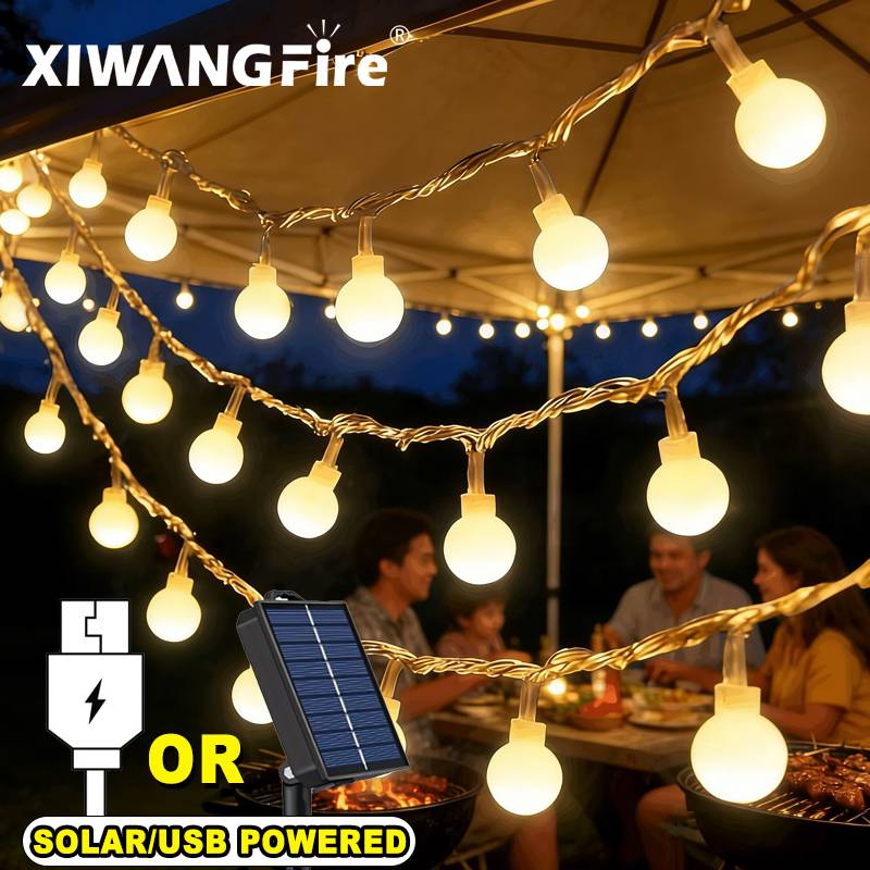 Outdoor Lighting Garden - Lampki solarne/USB/bateryjne, 3-10M, kule LED, wodoodporne,