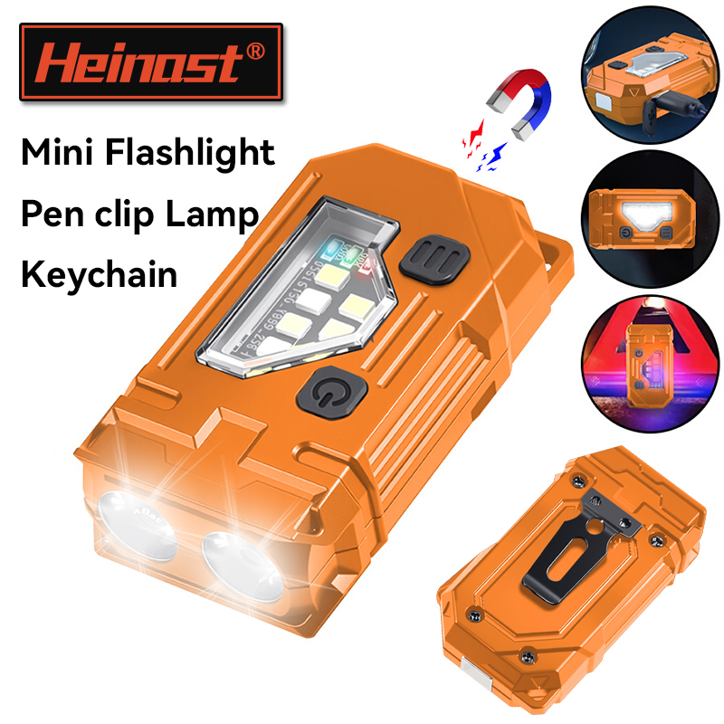 Outdoor Lighting Black - Mini Latarka EDC Brelok Akumulatorowa Magnetyczna