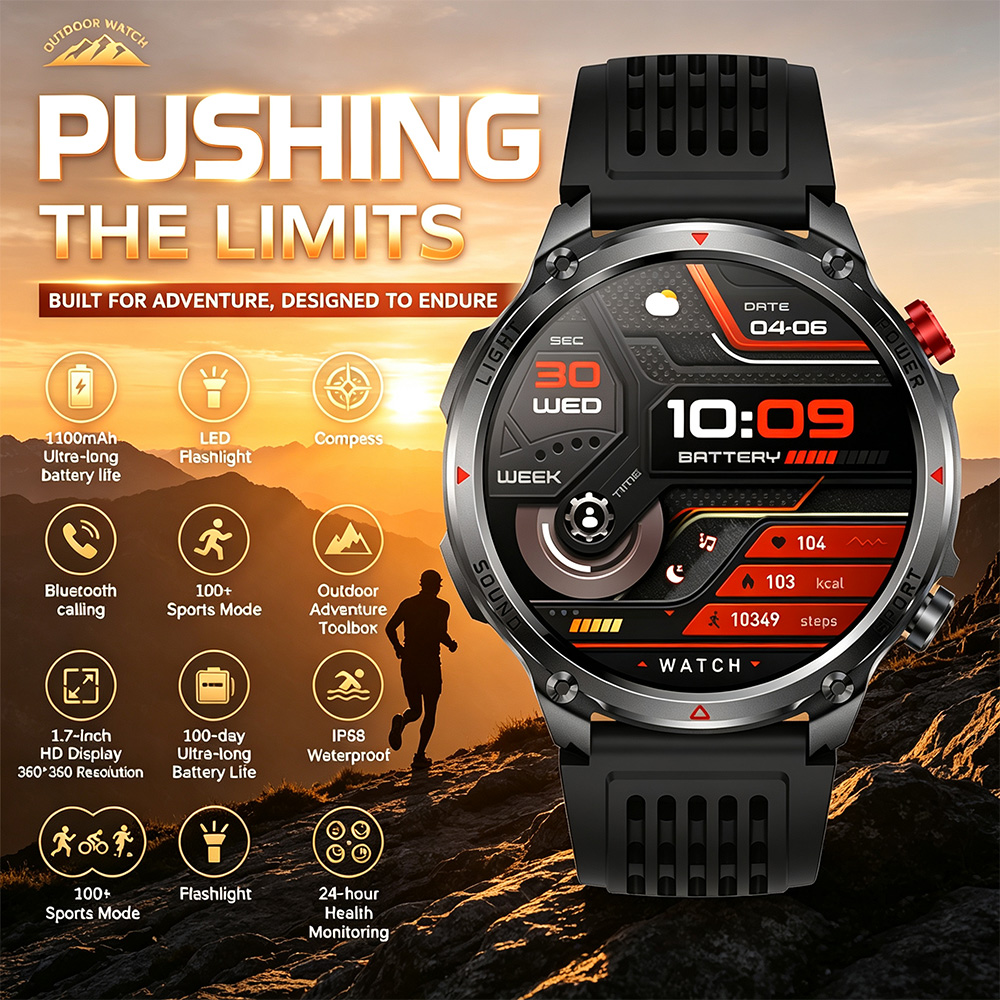 Outdoor Lighting Ip Rating - Nowy smartwatch outdoorowy z baterią 1100mAh