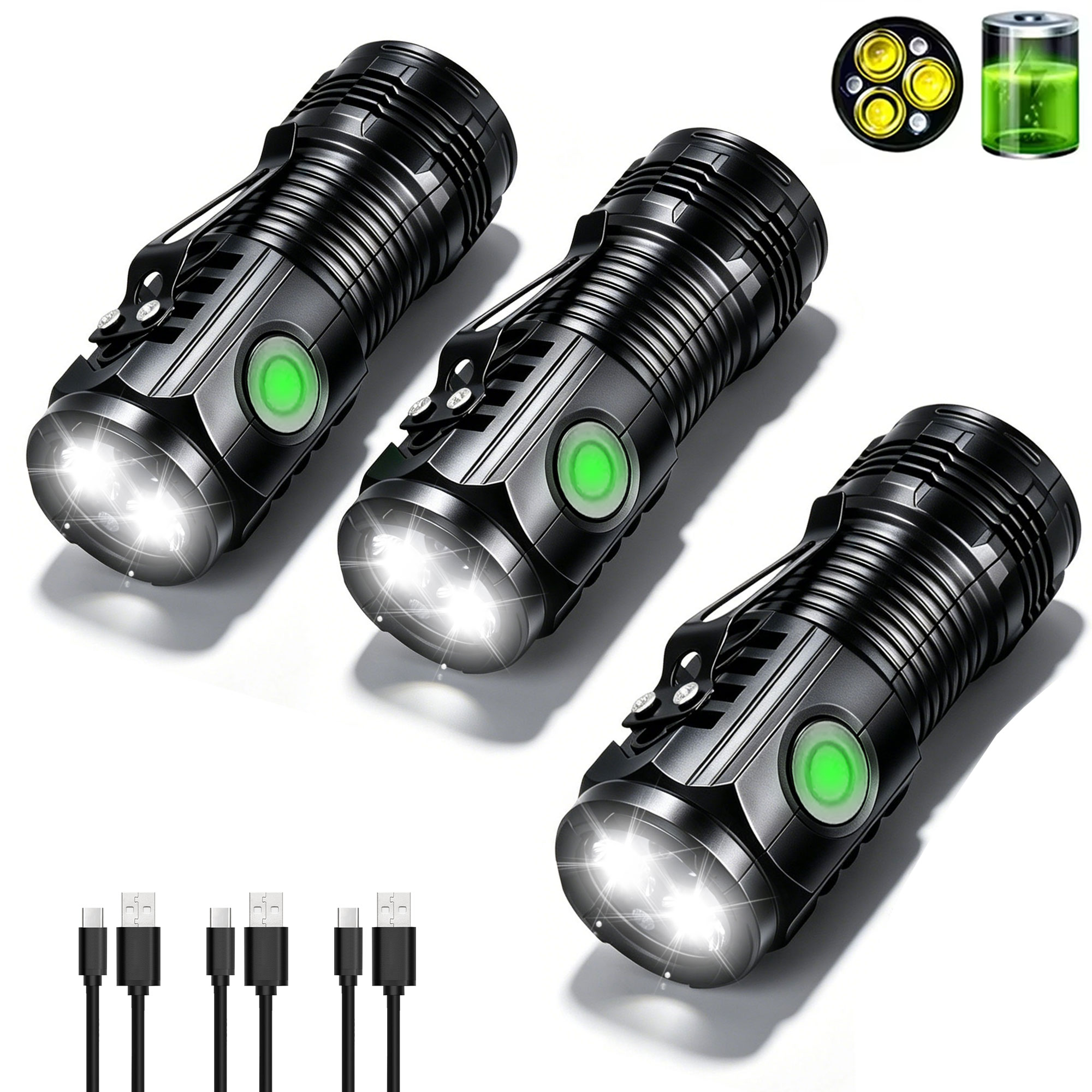 Outdoor Lighting Black - Przenośna, ładowalna latarka zewnętrzna, mocne światło,