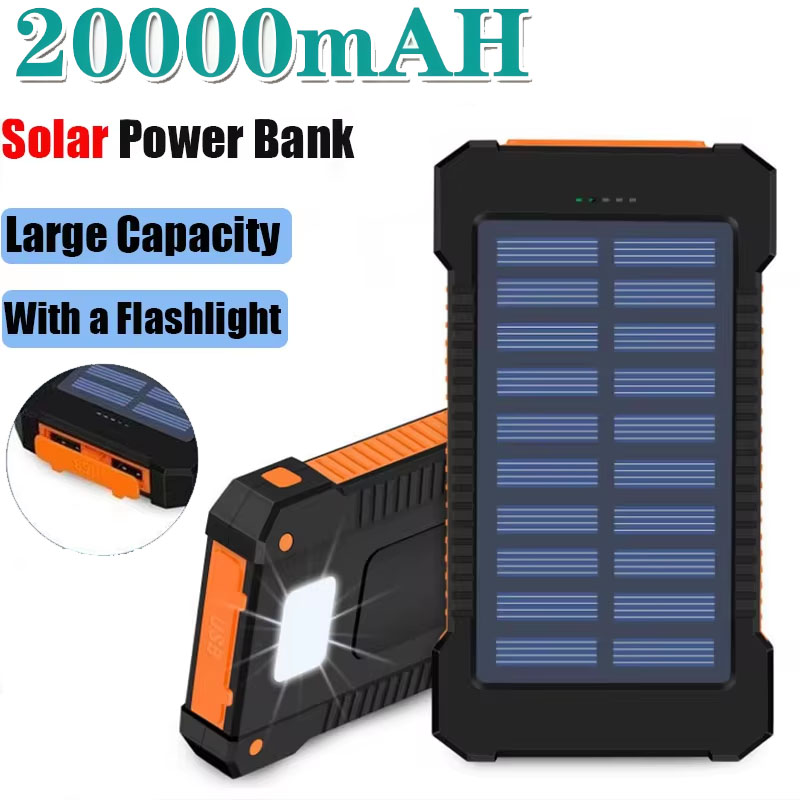 Outdoor Lighting Battery Operated - Powerbank solarny 20000mAh, duża pojemność, super