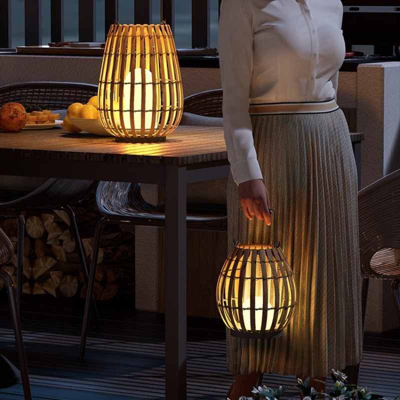 Outdoor Lighting Accent - Luksusowe, wodoodporne lampy solarne z rattanu