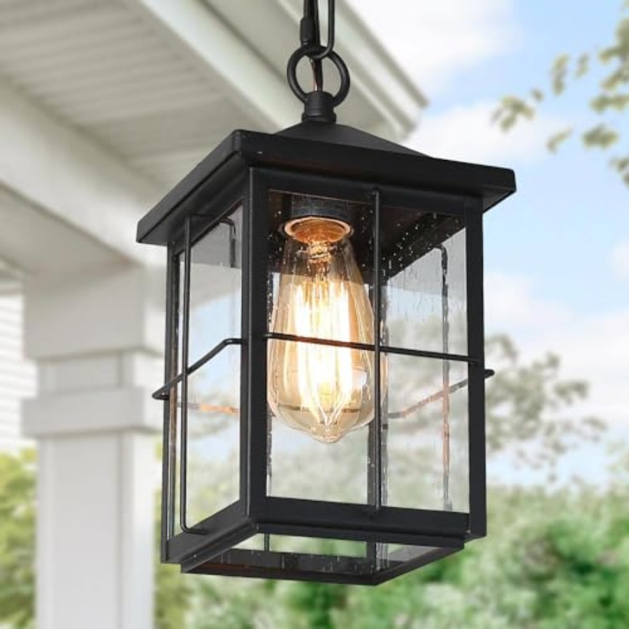 Outdoor Lighting Black - Zewnętrzna lampa wisząca, czarna lampa sufitowa