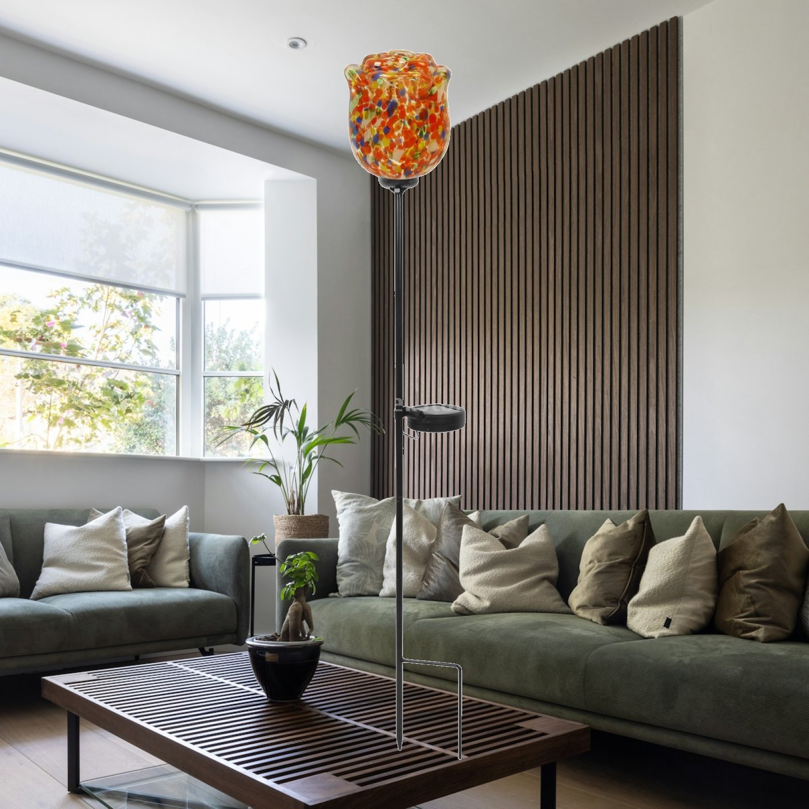 Outdoor Lighting Accent - Zewnętrzna solarna lampa w kształcie róży,