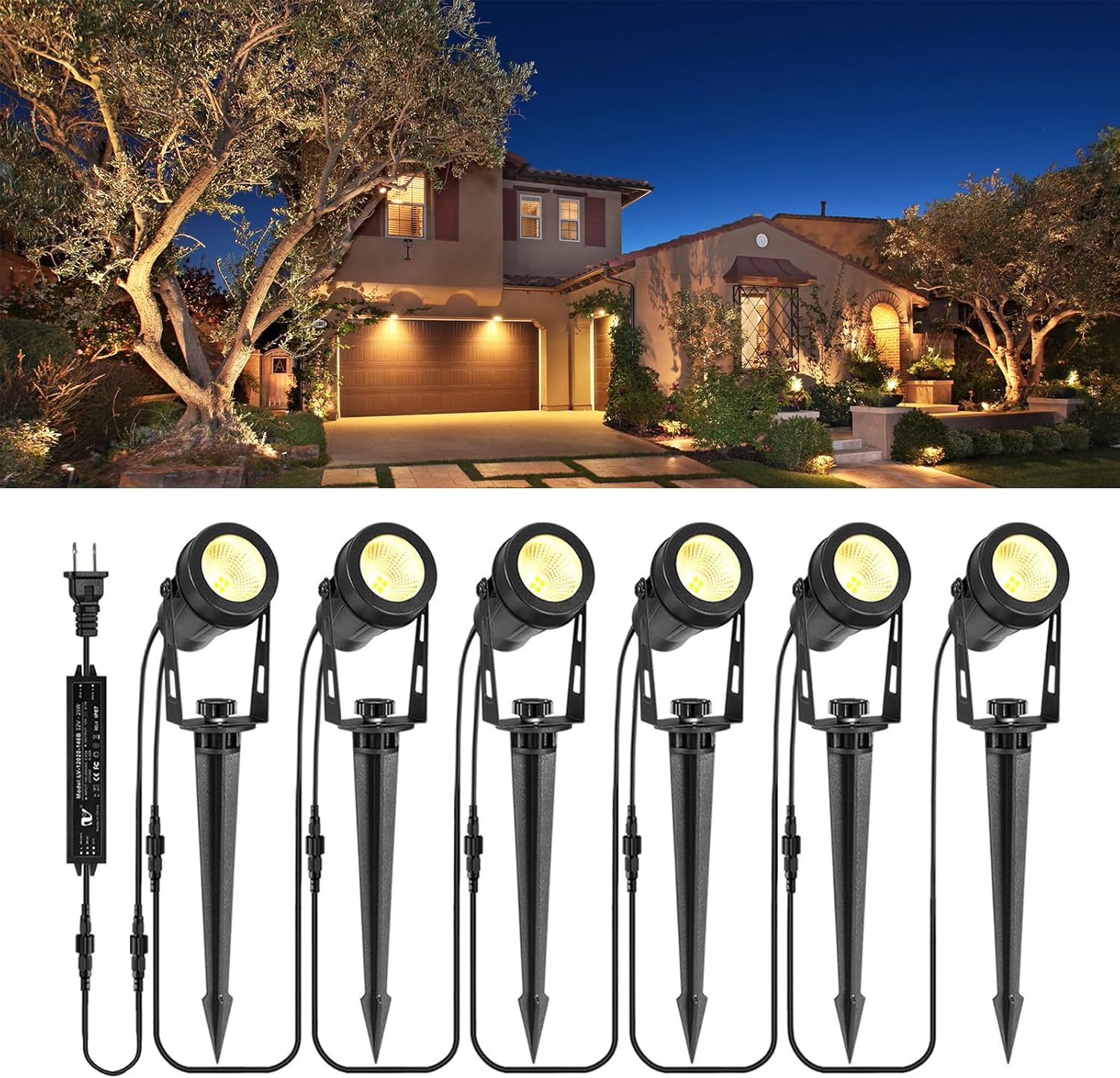 Outdoor Lighting Voltage - Zestaw 6 lamp krajobrazowych niskonapięciowych, reflektory