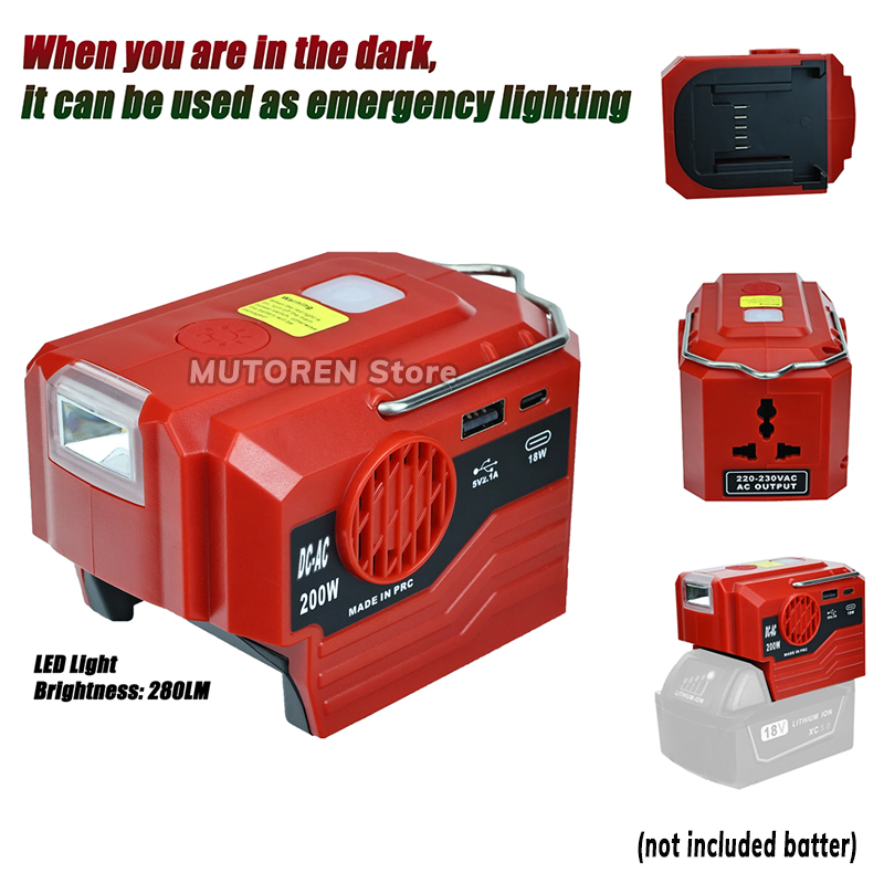 Outdoor Lighting Battery Operated - 200W przenośny przetwornica napięcia 120V/220V zewnętrzny