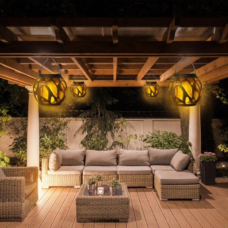 Outdoor Yard Lighting Fixtures - Solarna lampa wisząca, zewnętrzna, wodoodporna, LED,