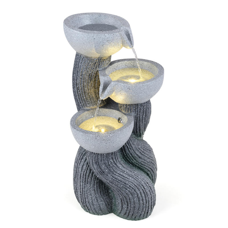 Outdoor Lighting Deck - Trzypoziomowa fontanna ogrodowa z oświetleniem LED,