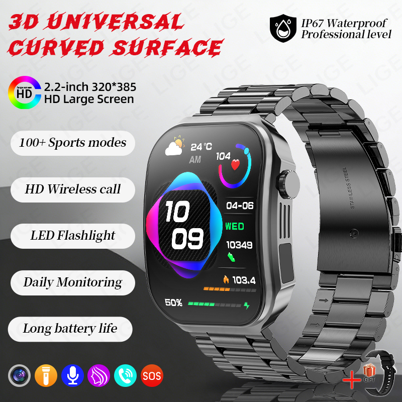 Outdoor Lighting Ip Rating - Męski Smartwatch z Wygiętym Ekranem 3D,