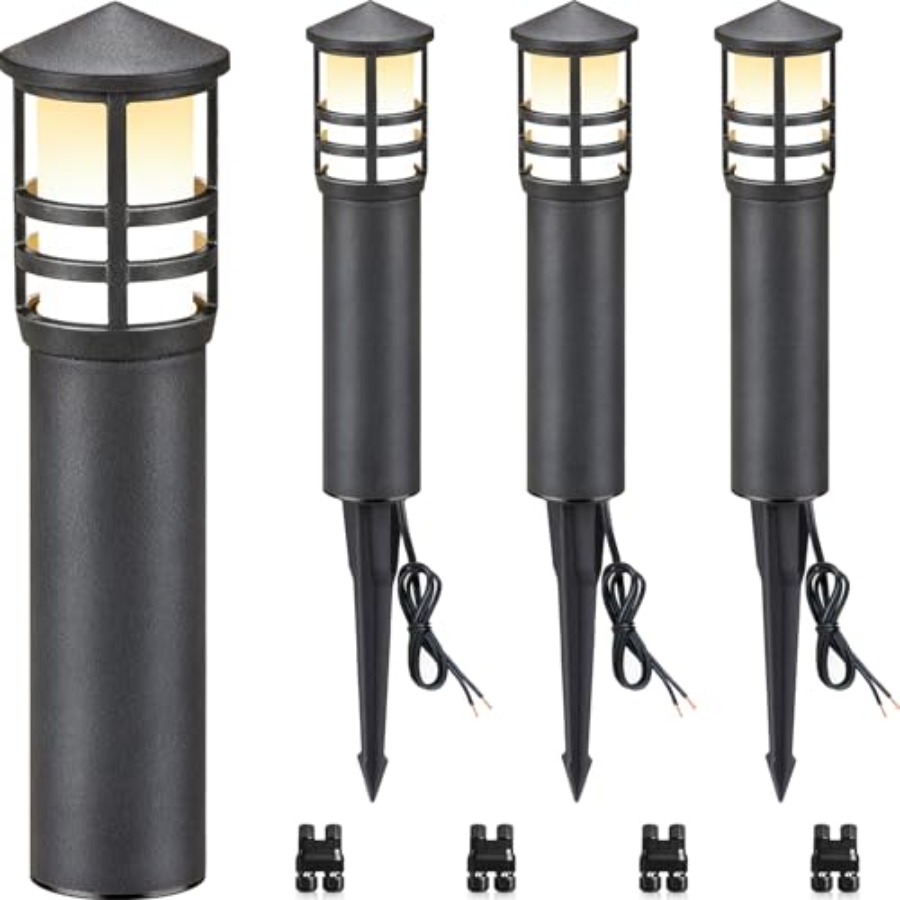 Outdoor Lighting Voltage - Zestaw 4 szt. Niskonapięciowych lamp ścieżkowych
