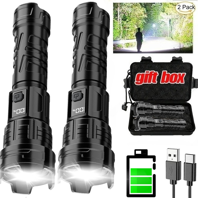 Outdoor Lighting Black - Super Jasna Latarka LED USB Akumulatorowa