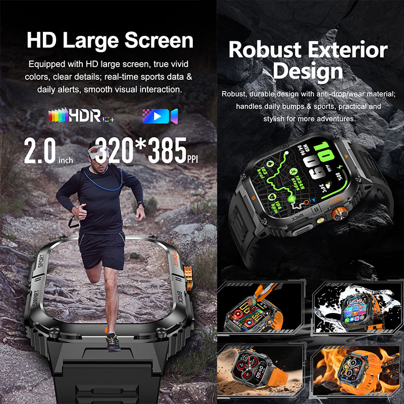 Wojskowy Smartwatch Sportowy n – Outdoor Lighting Ip Rating recenzja i cena