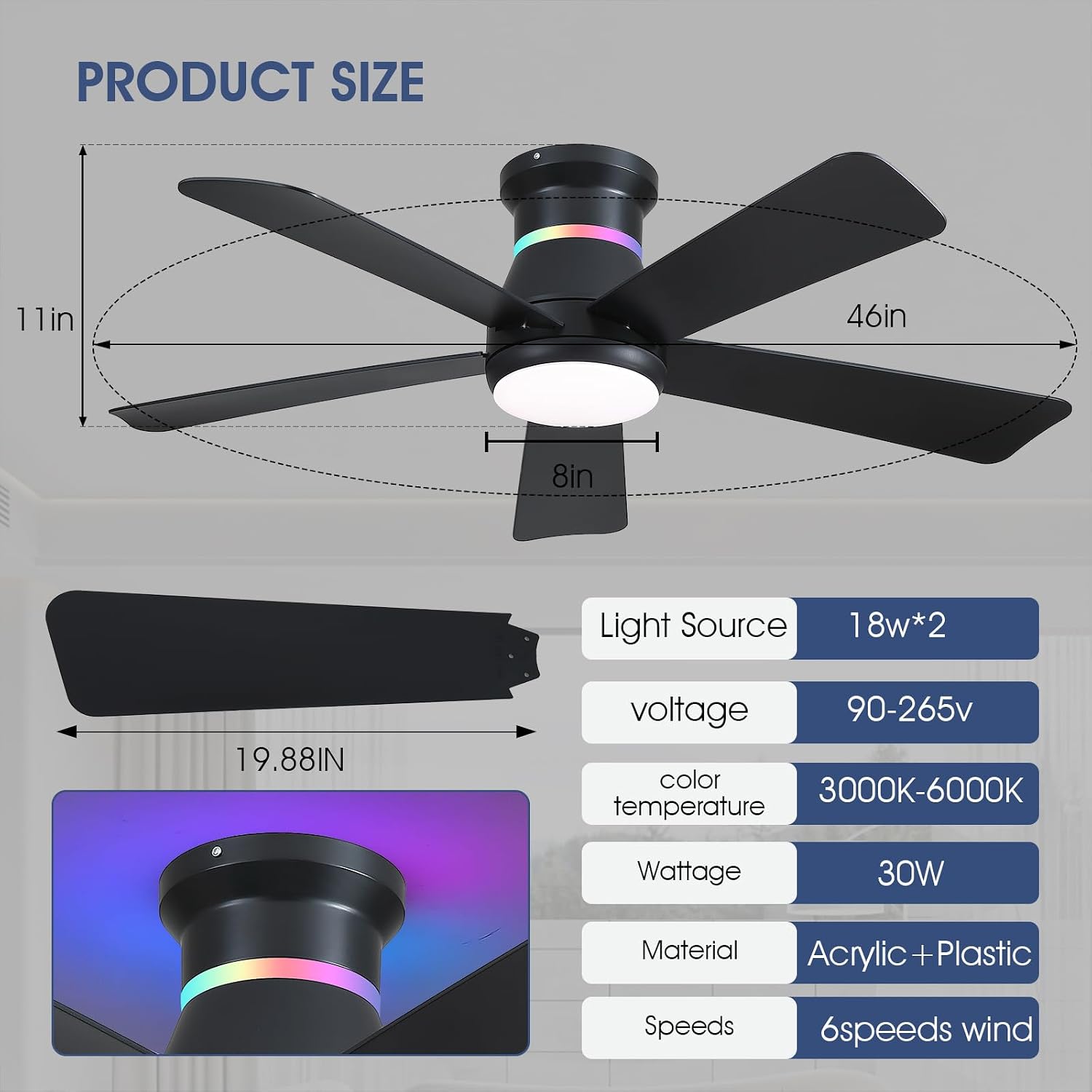 Wentylator sufitowy 46 cali, c – Outdoor Lighting Black recenzja i cena