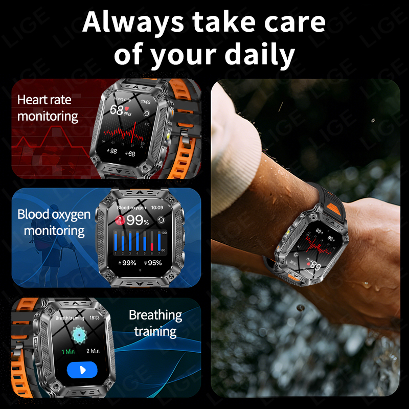 LIGE Wbudowany Smartwatch Męsk – Outdoor Lighting Ip Rating recenzja i cena