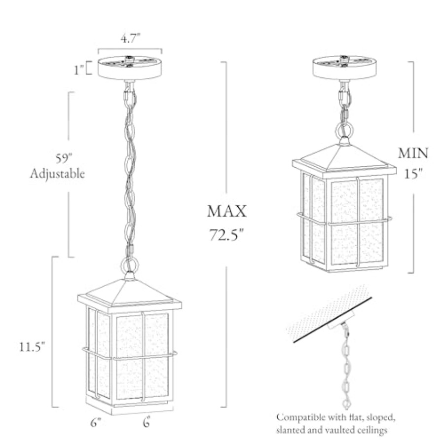 Zewnętrzna lampa wisząca, czar – Outdoor Lighting Black recenzja i cena