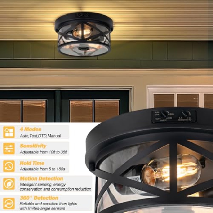 Zewnętrzna lampa sufitowa z cz – Outdoor Lighting Black recenzja i cena