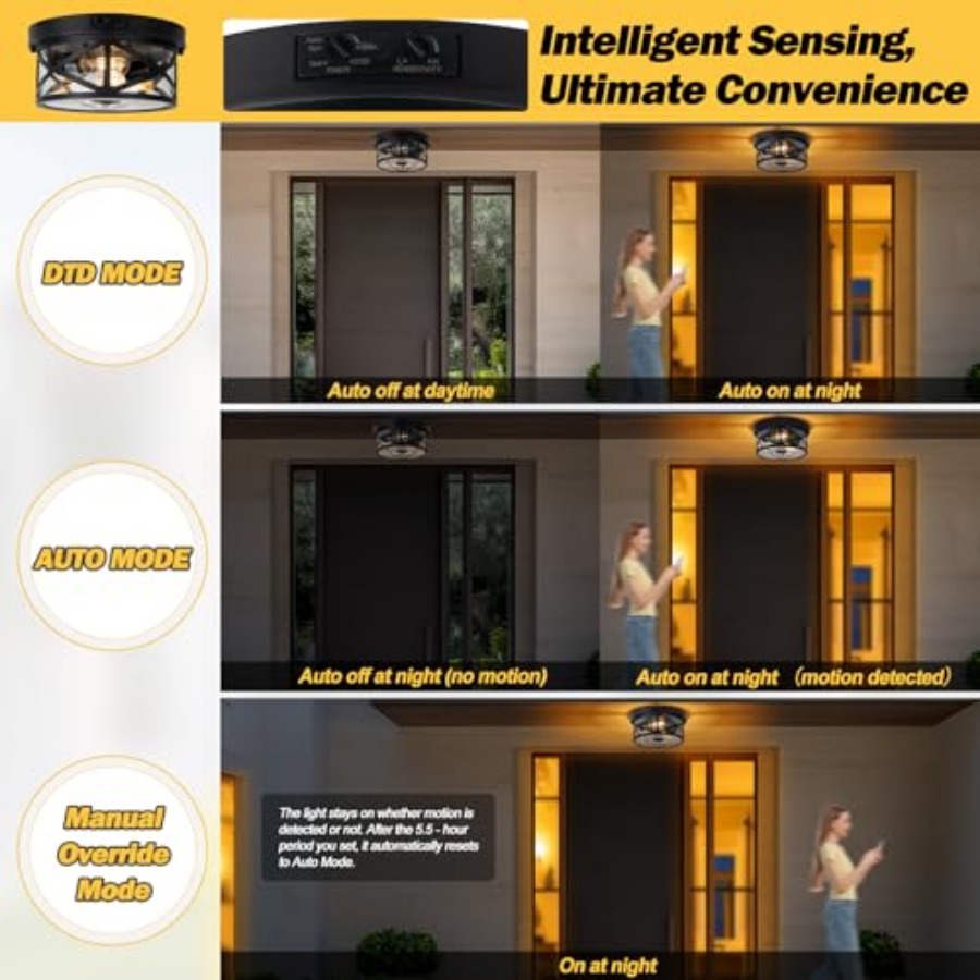 Zewnętrzna lampa sufitowa z cz – Outdoor Lighting Black recenzja i cena