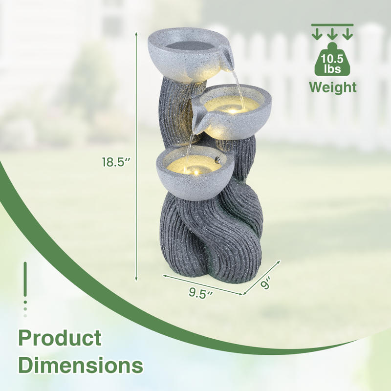 Trzypoziomowa fontanna ogrodow – Outdoor Lighting Deck recenzja i cena
