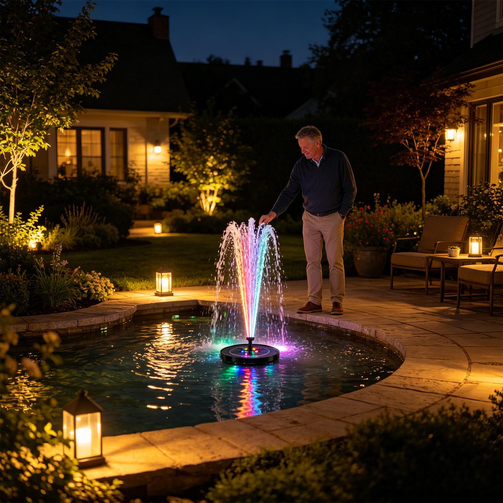 Pływająca solarna fontanna do  – Outdoor Lighting Deck recenzja i cena